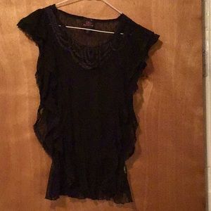 Black sheer blouse